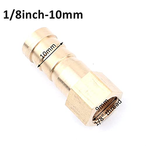 Lfang-Brass Hose Fitting 5pcs 1/8" Thread To 4/6/8/10/12mm Soft Hose Connector Garden Irrigation Adapter Aquarium Air Pump Line Fish Tank Hose Fittings, good wear resistance(Female 1l8 inch 10mm) - color: Female 1l8 Inch 10mm
