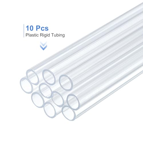 uxcell 10 Pcs Clear Plastic Rigid Tubing 5.5mm ID x 7mm OD, 0.5 Meters Length Round Polycarbonate Tubing for Aquarium Water Pipe, Water Cooling System, Plumbing - size: 5.5mm x 7mm