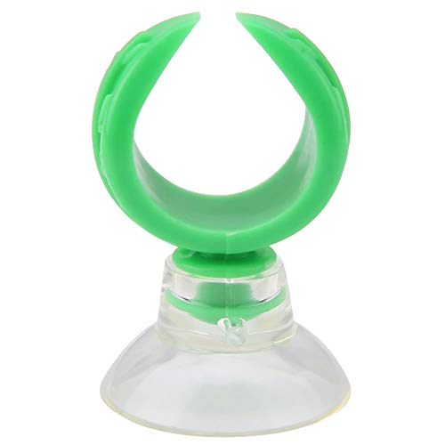 GLOGLOW Aquarium Suction Cup Airline Tube Holders Clips Adjust Shape for Fish Glass 15-18mm Tube Decoration (Green Inner Diameter 14.6mm)