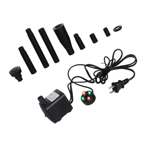 Toddmomy 2 Sets Submersible Pump with LED Lights Flow for Fish Tank Outdoor Fountain Miniature Pump Silent Design US Plug Voltage