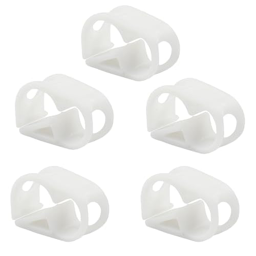1/4" - 5/16" Plastic Tubing Clamps, 5 Pcs Tube Clamp, Peg Tube Clip, Laboratory Pinch Valve Flow Control Hose Clamp for Control Wine, Beer Bottle and Infusion Bottle (White) - size: 1/4" - 5/16"
