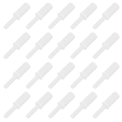 uxcell 20Pcs Aquarium Air Valve Connector, Plastic Inline Tubing Non-Return Valves for 4x8mm ID Airline Tubing Fish Tank Pond Air Line, White