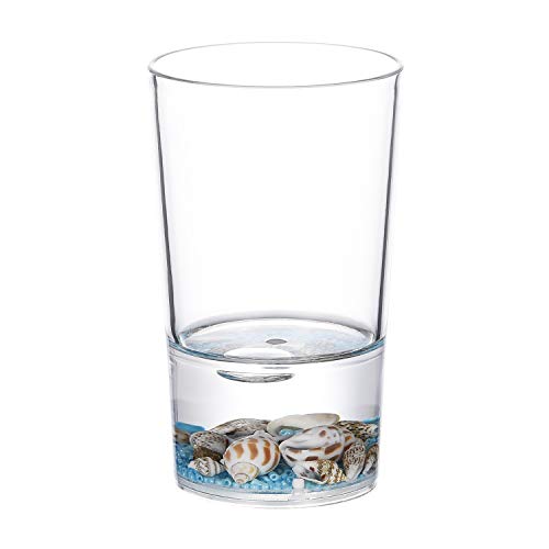 Locco Decor 4 Piece Acrylic Liquid 3D Floating Motion Bathroom Vanity Accessory Set Oceam Theme Sea Shell Conch Toothbrush Holder, Tumbler, Soap Dispenser, Soap Dish - size: 4-piece, style: Conch