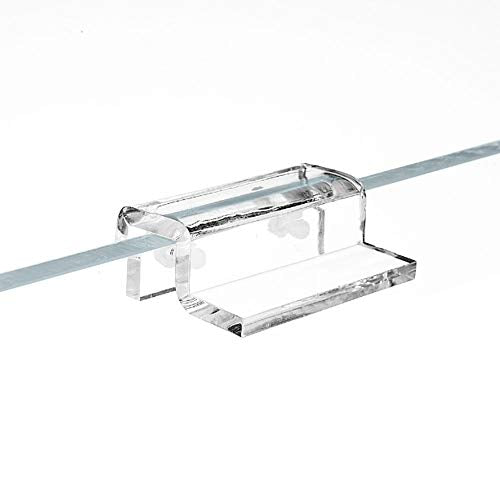 ZJchao 4-Pack Clear Aquarium Glass Cover Clips – Rimless Lid Holders Compatible with Flat- Fish Tanks, Secure Adhesive- Support for Glass Canopy Covers
