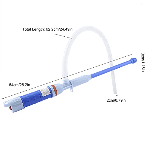 SUNGOOYUE Battery Operated Liquid Transfer Pump PE Electric Siphon Pump 3V 64cm with Bendable Suction Tube for Water Oil Transfer Fish Tank Pool Basement Use (Blue) - color: Blue