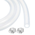 MECCANIXITY 3.3ft Clear Silicone Rubber Tubing 5/16" ID 1/2" OD Plastic Tube Flexible Air Hose for Brewing, Wine Making, Pump Siphon, 7.9mm x 12.7mm, with 2pcs Clamps - color: Clear, size: 5/16" x 1/2"
