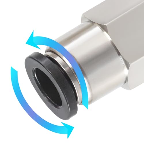 3/8 Air hose fittings, Push to Connect Air fittings Female Straight 3/8 Inch Tube OD x 1/2 NPT Thread Fitting (Pack of 5) - size: OD 3/8 - NPT 1/2, style: Female thread
