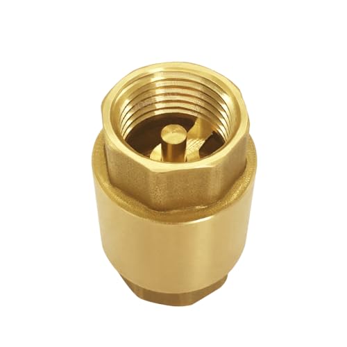 2PCS Brass Check Valve 1/2" NPT Female Thread One Way Backflow Preventer In-line Vertical Check Valves - size: 1/2" NPT