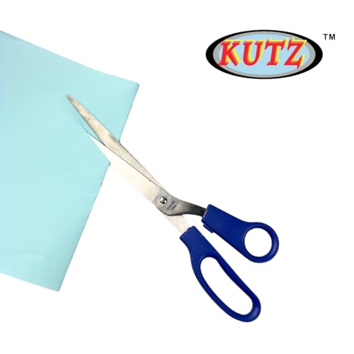 KUTZ 11" (27.9 cm) Leather Cutting Scissors | Extended Reach & Sharpness | Plastic Handles | Stainless Steel Blades | Ideal for Fabrics, Leather & Crafting Tasks - size: 11"