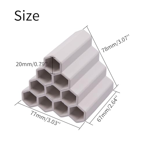 AnRui Ceramic Shrimp and Betta Shelters Ten Holes Fish Tank Decor Honeycomb Tunnel Aquarium Décor Thematic Ornaments for Cichlid, Small Fish, Shrimp to Play Hide Breed Habitat, White