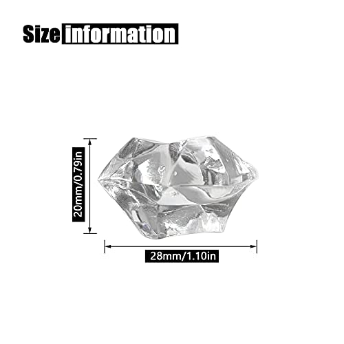 Fake Ice Rocks, 140PCS Big Acrylic Rocks Plastic Diamonds, Vase Fillers Table Scatter - color: 20*28mm-140pcs