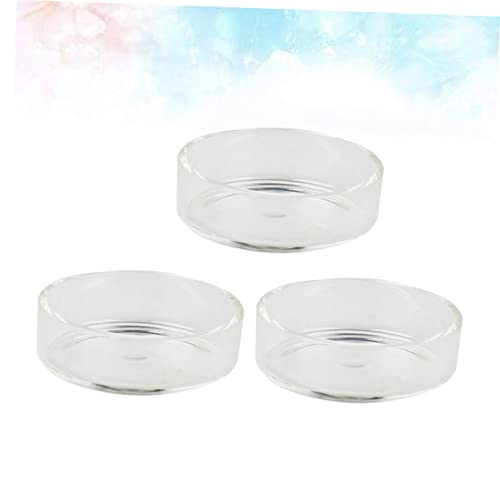 GANAZONO 5pcs Crystal Shrimp Feeding Bowl Round Transparent Feeder Dish for Shrimp Fish and Reptiles Durable Aquarium Supplies for Beautiful Tank Decoration - size: Size 2