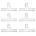 Plastic 5/16" ID Hose Barb Fittings, Equal Barbed Tee Pipe Connectors 3 Way Joint Splicer Mender Union Adapter for Boat Aquarium, Pack of 6 - size: 5/16 Inch