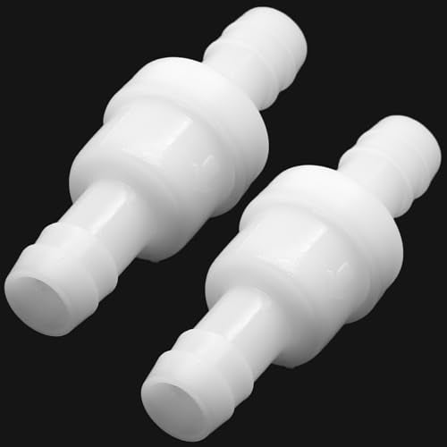 Check Valve 3/8" Plastic Barb Hose One Way Inline Check Valve Non Return Ozone Resistance PVDF for Fuel Gas Oil Water Air, Pack of 2 - size: 3/8 Inch