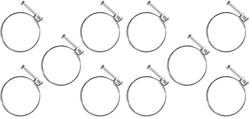 POWERTEC 70214 1-1/2 Inch Double Wire Hose Clamp with bolt, Adjustable Hose Clamps for Pool Hose for Above Ground Pools & Spa Hose, Pipe Clamp, Worm Gear Clamp, 10 pack (Color May Vary) - size: 1-1/2" (Pack of 2), style: 5 pack