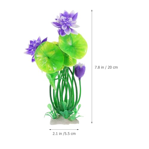 Simulated Lotus Aquarium .87 Inch Plastic Fish Tank Decoration for Freshwater Tanks and Desktop Aquariums Durable and Safe