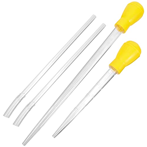 2pcs Aquarium Coral Feeder Fish Feeder Waste Clean Tool Manual Cleaner Water Changer Fish Tank Cleaning Tool Siphon Dropper Waste Aquatic Bottom Feeder Pipette - color: As Shown