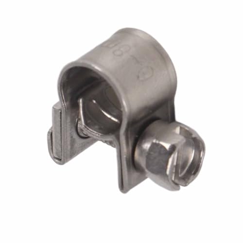 10pcs Stainless Steel Hose Clamps – Adjustable 6-20mm Fuel Line Pipe Clips for Air, Water, Silicone & Fuel Hoses (6-8Mm) - size: 6-8Mm