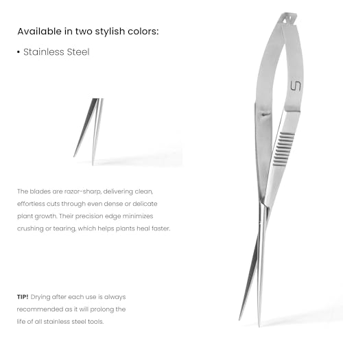 UNS Aquascaping Tools - Stainless Steel Rust Resistant Freshwater Planted Tank Saltwater Reef Aquarium Maintenance Accessory - Trimming Stem & Carpets, Coral Cutting - Straight Spring Scissors, Silver - color: Silver