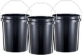United Solutions 5 Gallon Bucket Heavy Duty Plastic Bucket Comfortable Handle Easy to Clean Perfect for on The Job Home Improvement or Household Cleaning; Black , 3 Count - color: Black