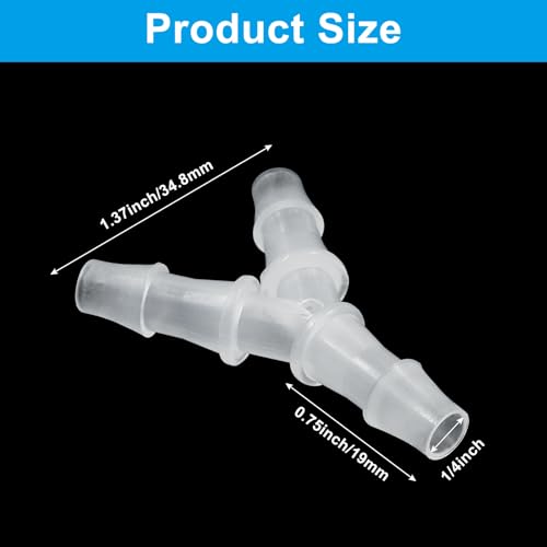 Hitefu 1/4" Plastic Hose Barb Fitting Equal Barbed 3 Way Y Shaped Hose Tubing Joint Splicer Mender Adapter Union for Oxygen Tubing Pipe Household Fuel Water Liquid Air (Pack of 10) - size: 1/4 Inch
