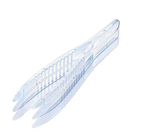 Disposable Sterile Forceps Tweezers 5inch 125mm length Individually Wrapped Transparent Blue Pack of 100 - style: Blue Transparent (Pack of 100)