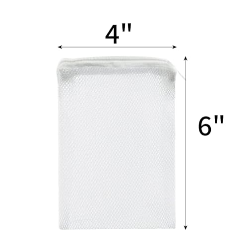10 Pcs Aquarium Filter Media Bags - Reusable Mesh Bags (6" x 4") for Fish Tank Filters