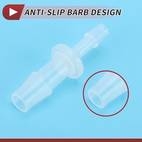 5 Pcs Aquarium Plastic Hose Barb Fitting 5/32" to 1/4" Hose ID Connectors Clear Plastic - size: 5/32"-1/4"