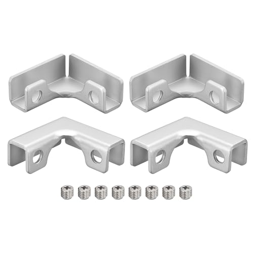 uxcell Glass Fixing Clip, 4pcs for 6-10mm Aluminum Alloy L-shaped Glass Connector Combination Bracket Reinforced Clamp for Glass Display Cabinet, Fish Tank - size: 6-10mm