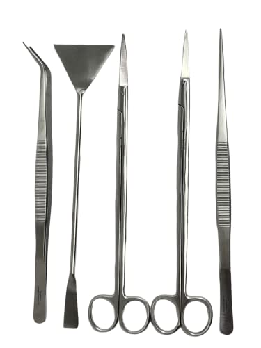 Aquarium Cleaning Set AQUASCAPING Tools 5 Pieces German Stainless Steel CYNAMED