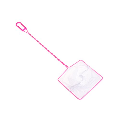 Fishing Tank Net Plastic Soft Square Mesh Fish Shrimp Capture for Aquarium Tools Pink Rectangle 4