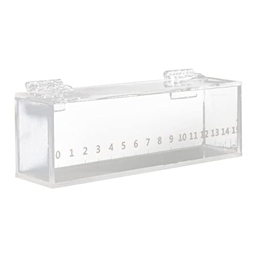 Fish Viewing Box Acrylic with Lid - Mini Aquarium & Breeder (6.3x1.6x2.1 inch) Portable Safe Hatching Box with Scale