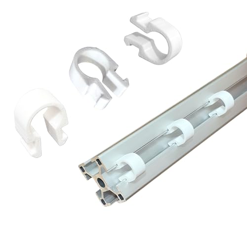 20pcs Aluminum Profile Cable Clips for EU Standard 3030 Series- Wire Pipe Management Fasteners (9mm Aperture) No Pre Installation for 3D Printers CNC Robotics DIY (White) - color: 3030 Series White