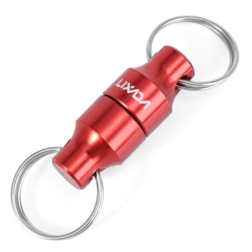 Lixada Magnetic Net Release Holder Fly Fishing Net Retractor Fishing Net Keeper Magnet Clip Landing Net Connector for Fishing Hooks, Lures, Flies, Trout Line - color: Red, style: 3 Connectors