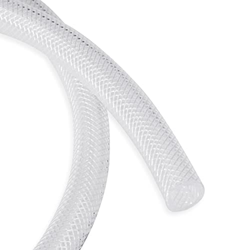 DAVCO 3/4" ID × 10 ft Clear Braided Plastic Vinyl Tubing Flexible High Pressure Reinforced PVC Hose - size: 3/4"ID, style: 10 Feet