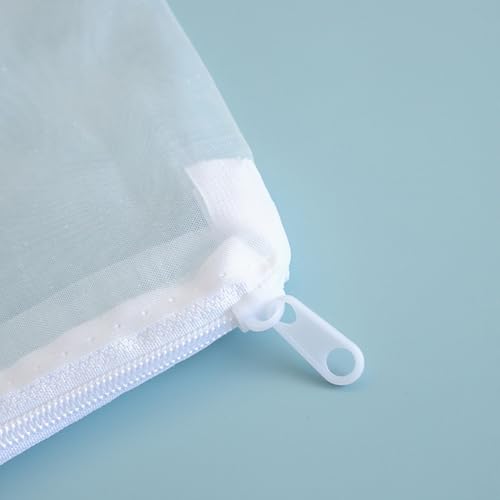GSHLLO 6 Pcs 100 Micron Aquarium Nylon Filter Media Bags Fish Tank Fine Mesh Bags Pond Filtration Bag Activated Carbon Filter Pouch Water Pump Cover Accessories with Plastic Zipper 8 x 20 cm