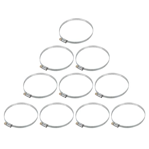 10Pcs Narrow Band 9mm Steel Adjustable Hose Clamp Hoop 90-110mm HC90-110/9 (90-110mm) - size: 90-110mm