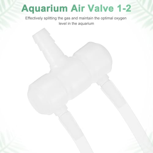 M METERXITY 5-Pack Aquarium Air Valve 8mm to 4mm 2-Ways, Plastic Air Line Tubing Splitter Connector Flow Control Pump Accessories for Aquarium/Fish Tank/Garden/Agricultural/Irrigation [White]
