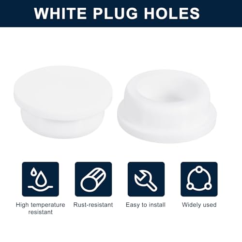 uxcell 4Pcs White Plug Holes, Waterproof Rubber Button Plug for 38mm / 1.5" Hole - size: 38mm
