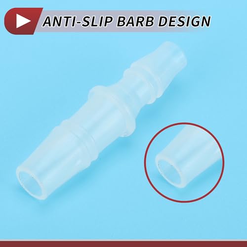 5 Pcs Aquarium Plastic Hose Barb Fitting 1/4" to 5/16" Hose ID Connectors Clear Plastic - size: 1/4"-5/16"