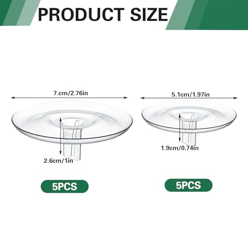 10 PCS Floating Aquarium Plant Holder, 2 Sizes Creative Floating Flower Display Stand, Clear Round Plastic Flower Bowl, Fish Tank Fixing Ring for Small & Single Flower Water Plants