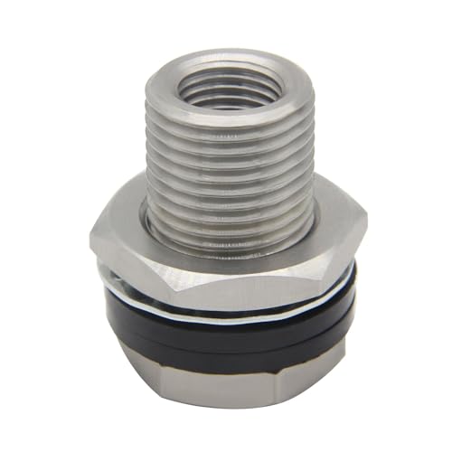 Stainless Steel Bulkhead Fitting 1/4" NPT Female Bulked Coupler Thru-bulk Tank Fitting Connector 1-1/2" Length (pack of 2) - size: 1/4" NPT Female to 1-1/2" Length