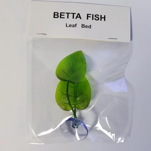 Aqua Betta Fish Leaf Soft Bed Simulating The Natural Habitat for Betta Spawning Grounds Breeding Resting Bed Plastic Suction Cup (2pcs) - size: 2pcs