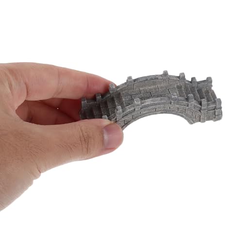 4pcs Mini Arch Bridge Figurines Garden Bridge Statue for Fairy Garden and Fish Tank Decor Gray Stone Micro Landscape Accessories