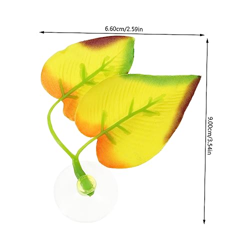 Toddmomy Betta Fish Resting Leaf Hammock Oviposition Pad for Fish Tanks Easy to Install Cup Double Leaf Design