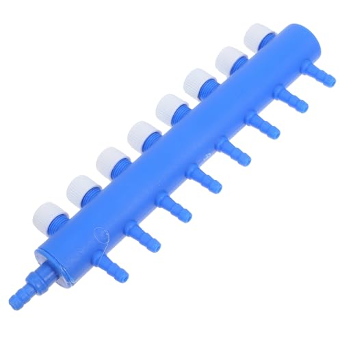 Milisten Aquarium Air Flow Control Valve Distributor Splitter with Adjustable Oxygen Output 8-Outlet Navy Blue Aquarium Airline Manifold for Fish Tank Air Pump Accessories