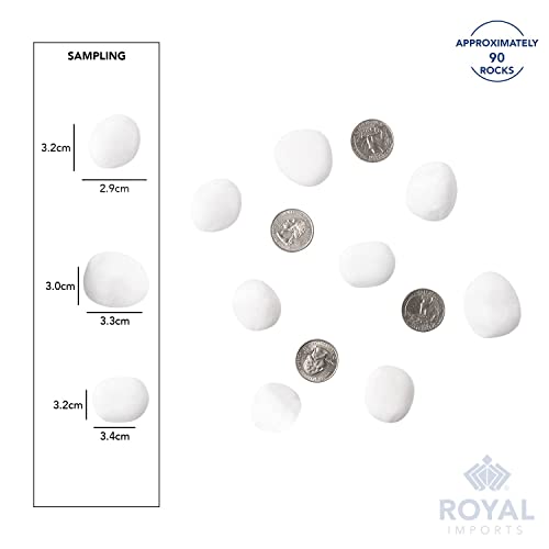 River Rocks Decorative Ornamental Vase Filler 1"-1.5" White Aquarium Gravel 30 lbs - Landscaping Pebbles for Indoor Plants, Fish Tank Gravel, Terrarium& Home Decor, DIY & Crafting – Royal Imports - size: 1"- 1.5" - 30 lbs, style: White