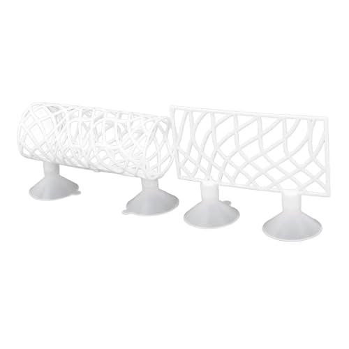 Betta Fish Toys, Betta Fish Tank Accessories Decorations, Betta Tunnel Swim Tube Soft Edged Betta Hammock Bed Shrimp Guppies Hideout Betta Shelter Toys with Suction Cup(White)