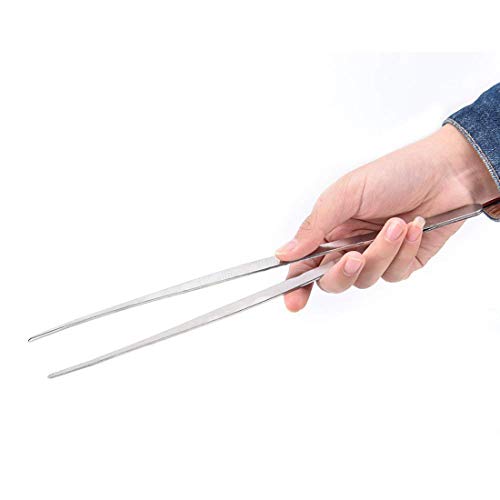 FEITA Extra-Long 15-Inch Tweezer Stainless Steel Straight for Aquarium Fishtank Aquascaping Tools, Mega Reptile Feeding Tongs - style: 15Inch Straight-Tip
