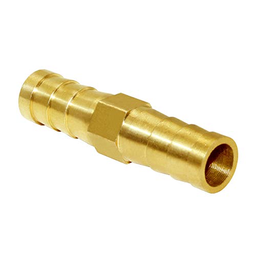 Joywayus Hose Barb Fitting 1/2" Hose ID,Hex Union Brass Fitting Water/Fuel/Air with 20 Stainless Steel Clamps(Pack of 10) - size: 0.5 Inch, style: 10PCS
